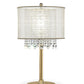 Primo Gold Finish Table Lamp with Crystal Accents and White Shade By Homeroots | Table Lamps | Modishstore - 2