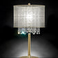Primo Gold Finish Table Lamp with Crystal Accents and White Shade By Homeroots | Table Lamps | Modishstore - 2