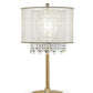 Primo Gold Finish Table Lamp with Crystal Accents and White Shade By Homeroots | Table Lamps | Modishstore - 4