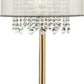 Primo Gold Finish Table Lamp with Crystal Accents and White Shade By Homeroots | Table Lamps | Modishstore - 5
