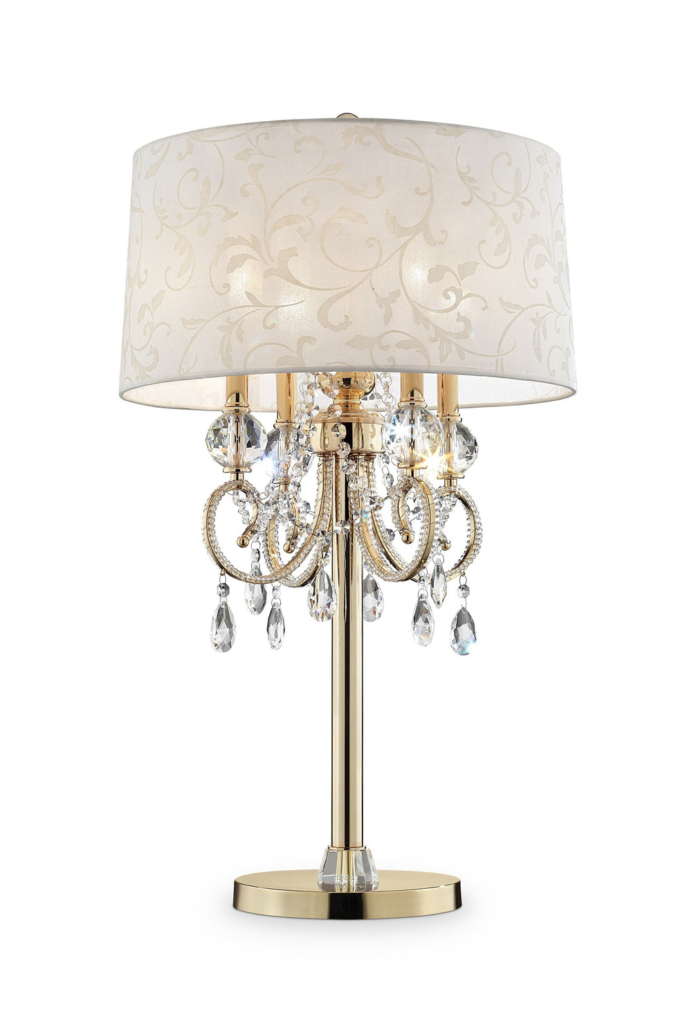 Stunning Brass Gold Finish Table Lamp with Crystal Accents By Homeroots | Table Lamps | Modishstore - 2