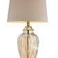 Golden Hue Glass Table Lamp with Cream Fabric Shade By Homeroots | Table Lamps | Modishstore - 3