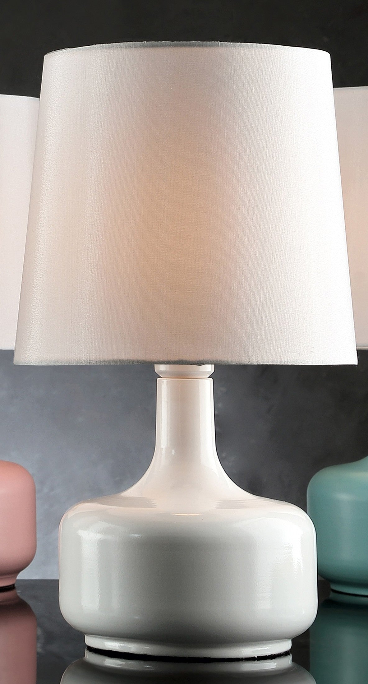 Modern Powder White Table Lamp with Touch Switch By Homeroots | Table Lamps | Modishstore