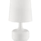 Modern Powder White Table Lamp with Touch Switch By Homeroots | Table Lamps | Modishstore - 3