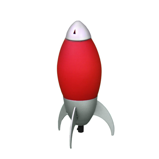 Red and Silver Rocket Shaped Table Lamp By Homeroots | Table Lamps | Modishstore