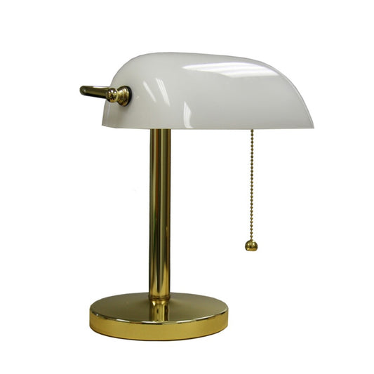 Gold and White Hooded Table Lamp By Homeroots | Table Lamps | Modishstore