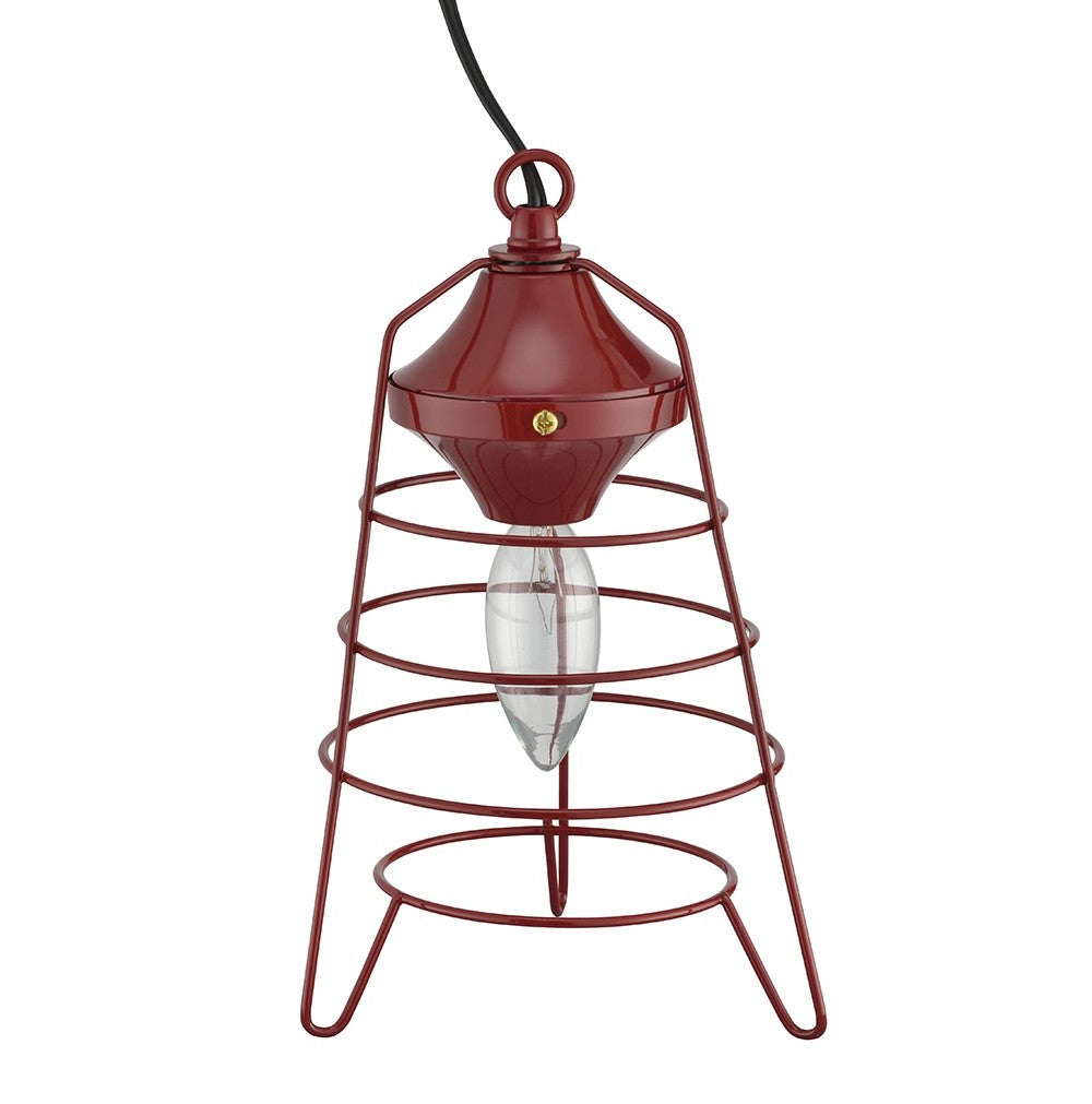 Modern Red Lantern Design Table Lamp By Homeroots | Table Lamps | Modishstore - 3