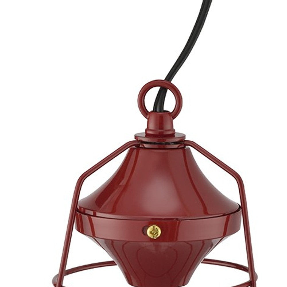 Modern Red Lantern Design Table Lamp By Homeroots | Table Lamps | Modishstore - 4