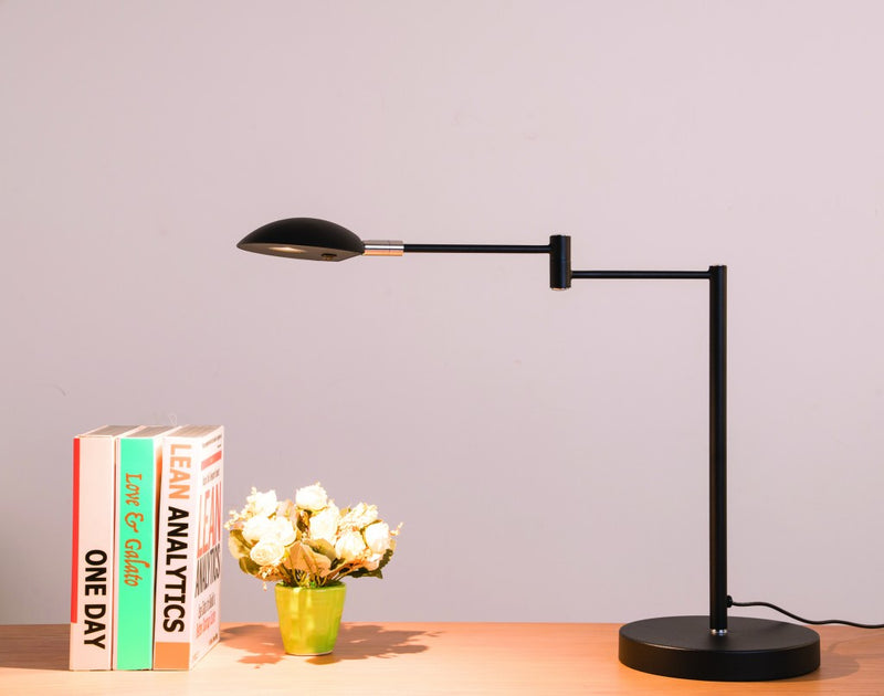 Minimalist Black Metal Swing Arm Desk Lamp By Homeroots | Desk Lamps | Modishstore