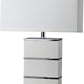 Modern White and Silver Table Lamp with USB By Homeroots | Table Lamps | Modishstore - 2