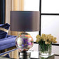 19" Iridescent Glass Globe Table Lamp With Gray Classic Drum Shade By Homeroots | Table Lamps | Modishstore