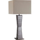 Black Glass Tower Table Lamp with Beige Fabric Shade By Homeroots | Table Lamps | Modishstore - 3