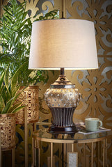 Glitzy Gold Bejeweled Table Lamp By Homeroots