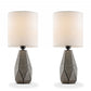 Set of Two Grey and Black Faceted Table Lamps By Homeroots | Table Lamps | Modishstore - 2