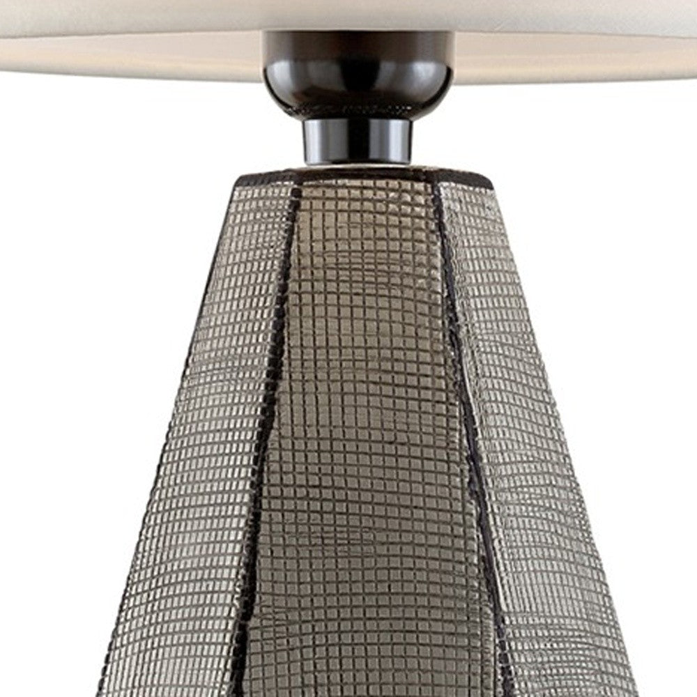 Set of Two Grey and Black Faceted Table Lamps By Homeroots | Table Lamps | Modishstore - 4