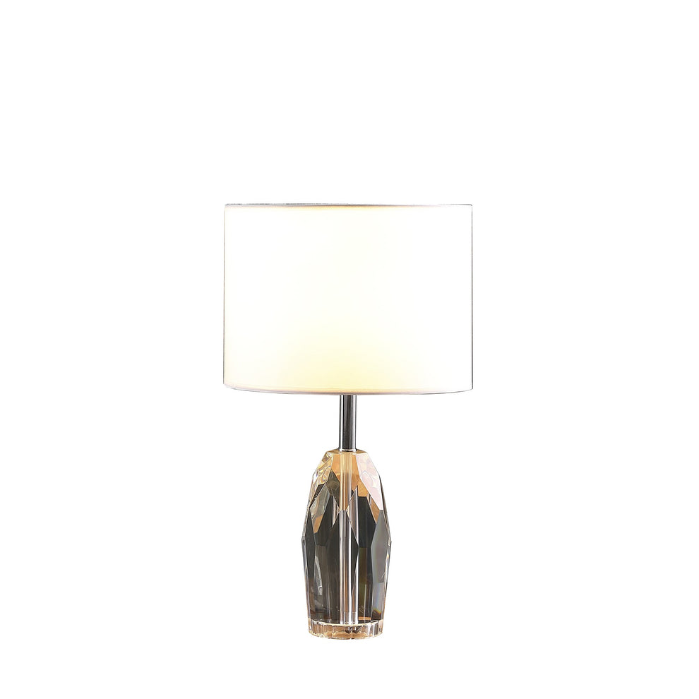 19" Chrome and Faceted Crystal Urn Table Lamp With White Drum Shade By Homeroots | Table Lamps | Modishstore - 4