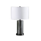 21" Glass LED Cylinder Table Lamp with Nightlight and White Drum Shade By Homeroots | Table Lamps | Modishstore