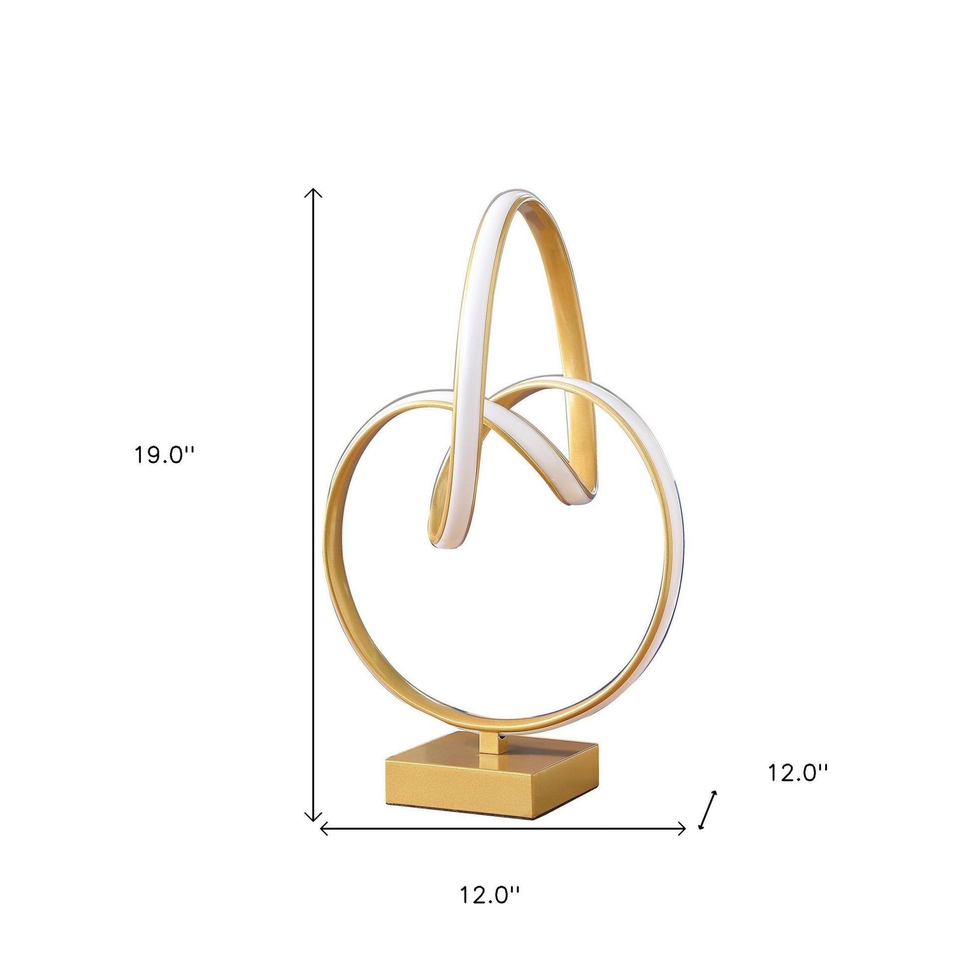 19" Gold Metal Abstract Geo LED Table Lamp By Homeroots | Table Lamps | Modishstore - 4