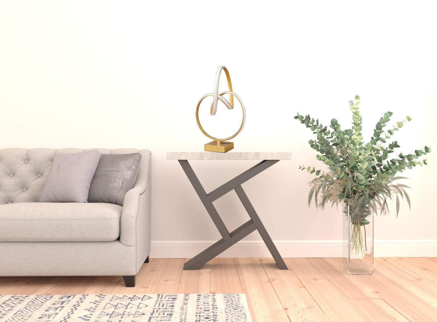 19" Gold Metal Abstract Geo LED Table Lamp By Homeroots | Table Lamps | Modishstore - 5