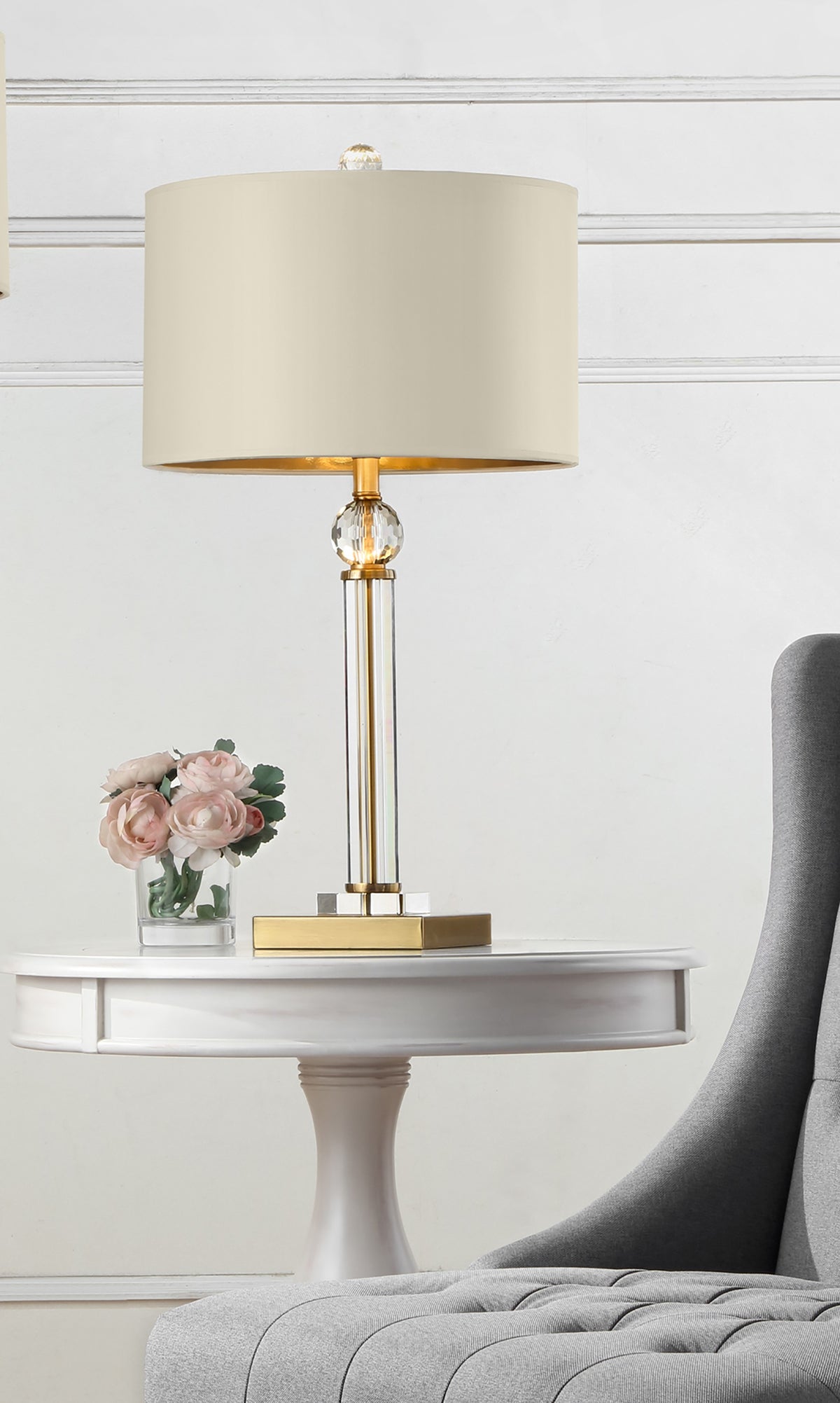 Gold Crystal Accent Desk Lamp By Homeroots | Table Lamps | Modishstore