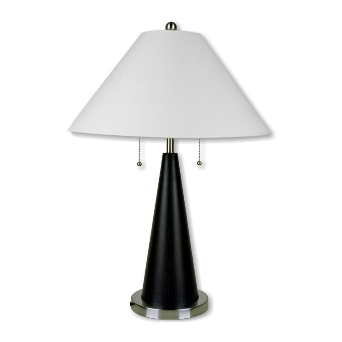 Black Conical Table Lamp with White Shade By Homeroots | Table Lamps | Modishstore