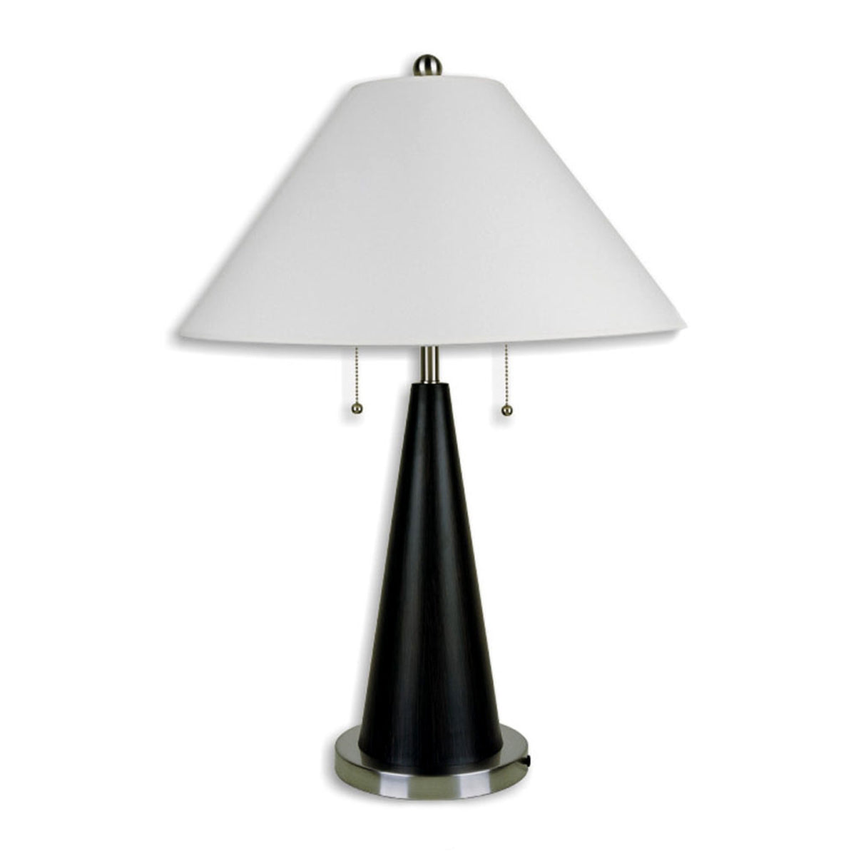 Black Conical Table Lamp with White Shade By Homeroots | Table Lamps | Modishstore - 2