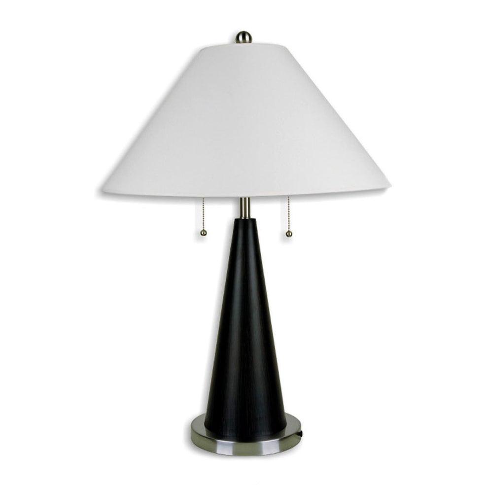 Black Conical Table Lamp with White Shade By Homeroots | Table Lamps | Modishstore - 2