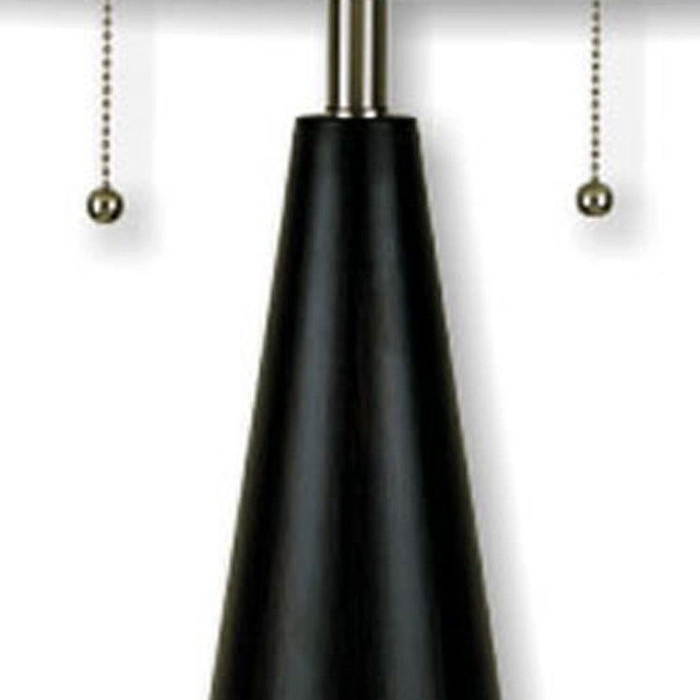 Black Conical Table Lamp with White Shade By Homeroots | Table Lamps | Modishstore - 3