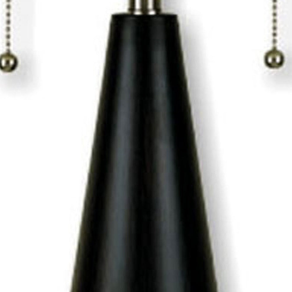 Black Conical Table Lamp with White Shade By Homeroots | Table Lamps | Modishstore - 4