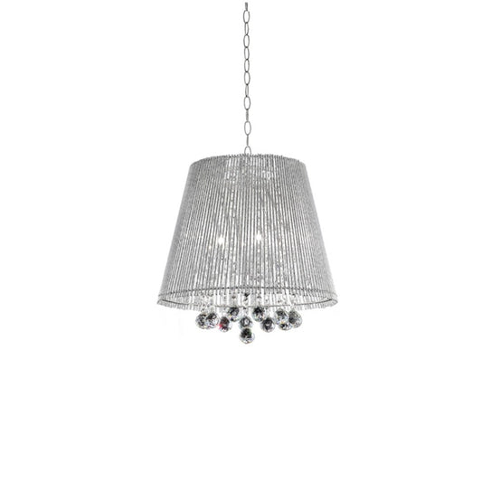 Dreamy Silver Ceiling Lamp with Crystal Accents By Homeroots | Ceiling Lamps | Modishstore