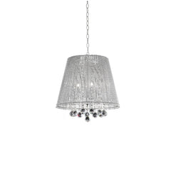 Dreamy Silver Ceiling Lamp with Crystal Accents By Homeroots