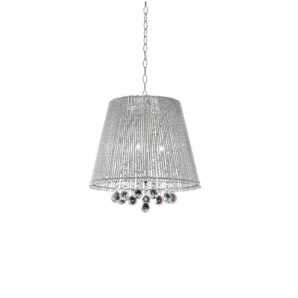 Dreamy Silver Ceiling Lamp with Crystal Accents By Homeroots | Ceiling Lamps | Modishstore - 2