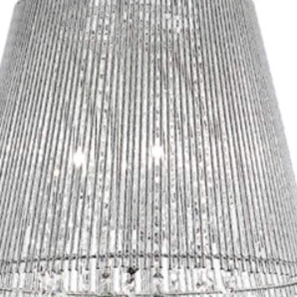 Dreamy Silver Ceiling Lamp with Crystal Accents By Homeroots | Ceiling Lamps | Modishstore - 4