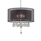 Contempo Silver Ceiling Lamp with Black Shade and Crystal Accents By Homeroots | Ceiling Lamps | Modishstore