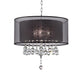Contempo Silver Ceiling Lamp with Black Shade and Crystal Accents By Homeroots | Ceiling Lamps | Modishstore - 4