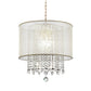 Primo Gold Finish Ceiling Lamp with Crystal Accents and White Shade By Homeroots | Ceiling Lamps | Modishstore