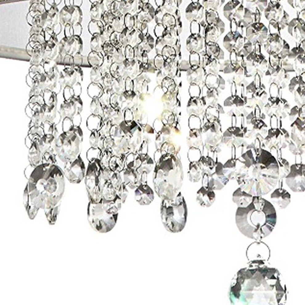 Primo Gold Finish Ceiling Lamp with Crystal Accents and White Shade By Homeroots | Ceiling Lamps | Modishstore - 6