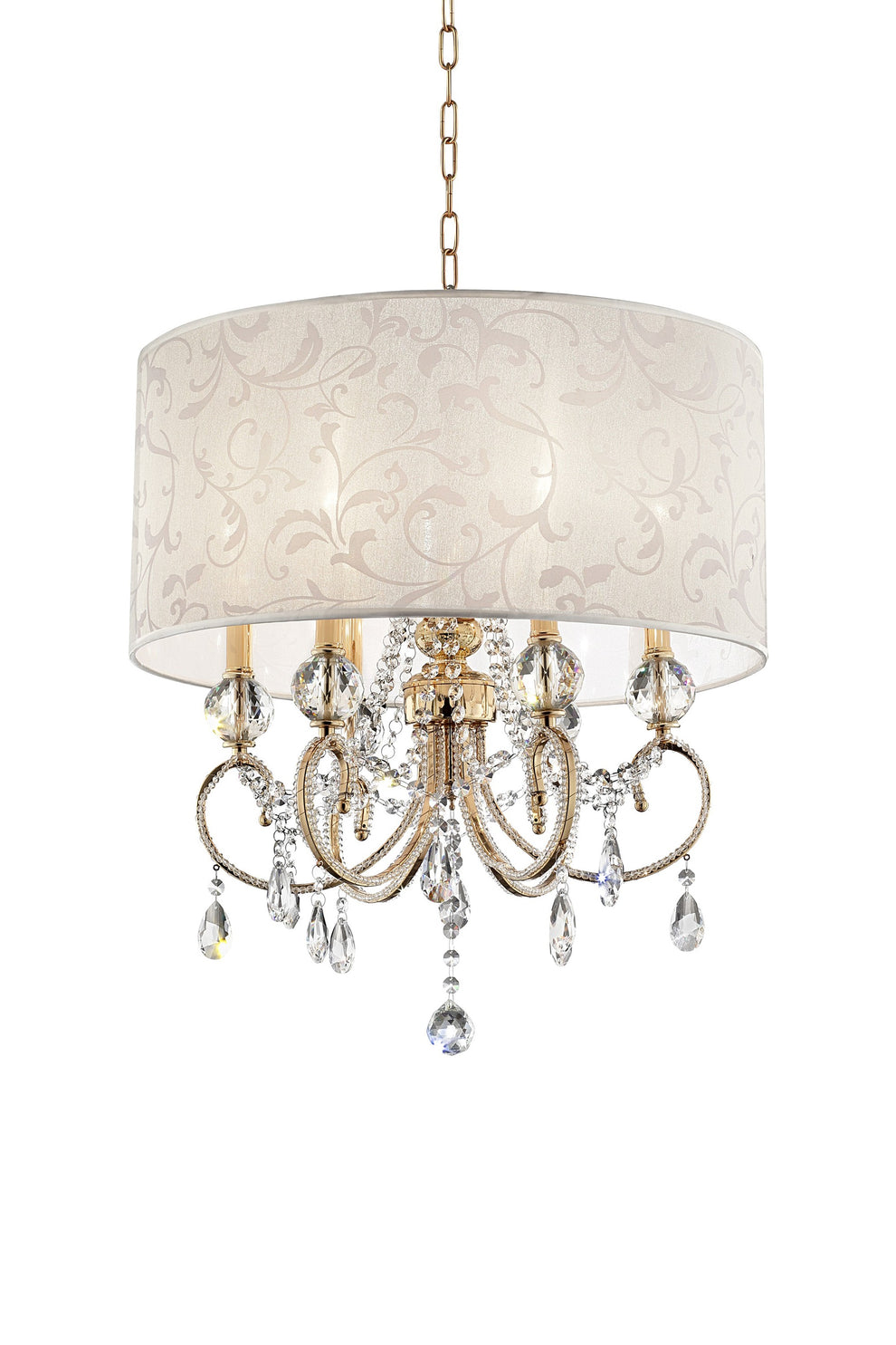 Stunning Brass Gold Finish Ceiling Lamp with Crystal Accents By Homeroots | Ceiling Lamps | Modishstore - 2