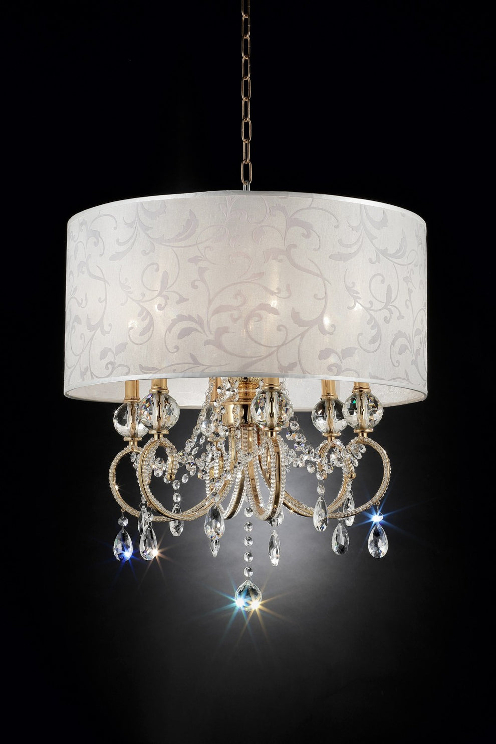 Stunning Brass Gold Finish Ceiling Lamp with Crystal Accents By Homeroots | Ceiling Lamps | Modishstore - 3