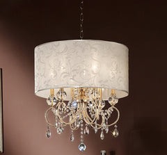 Stunning Brass Gold Finish Ceiling Lamp with Crystal Accents By Homeroots