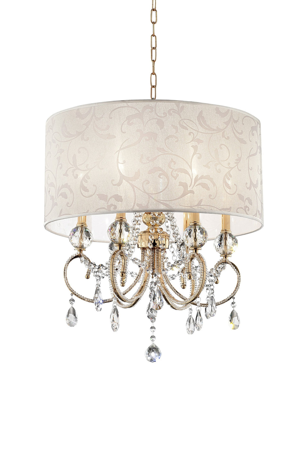 Stunning Brass Gold Finish Ceiling Lamp with Crystal Accents By Homeroots | Ceiling Lamps | Modishstore - 4