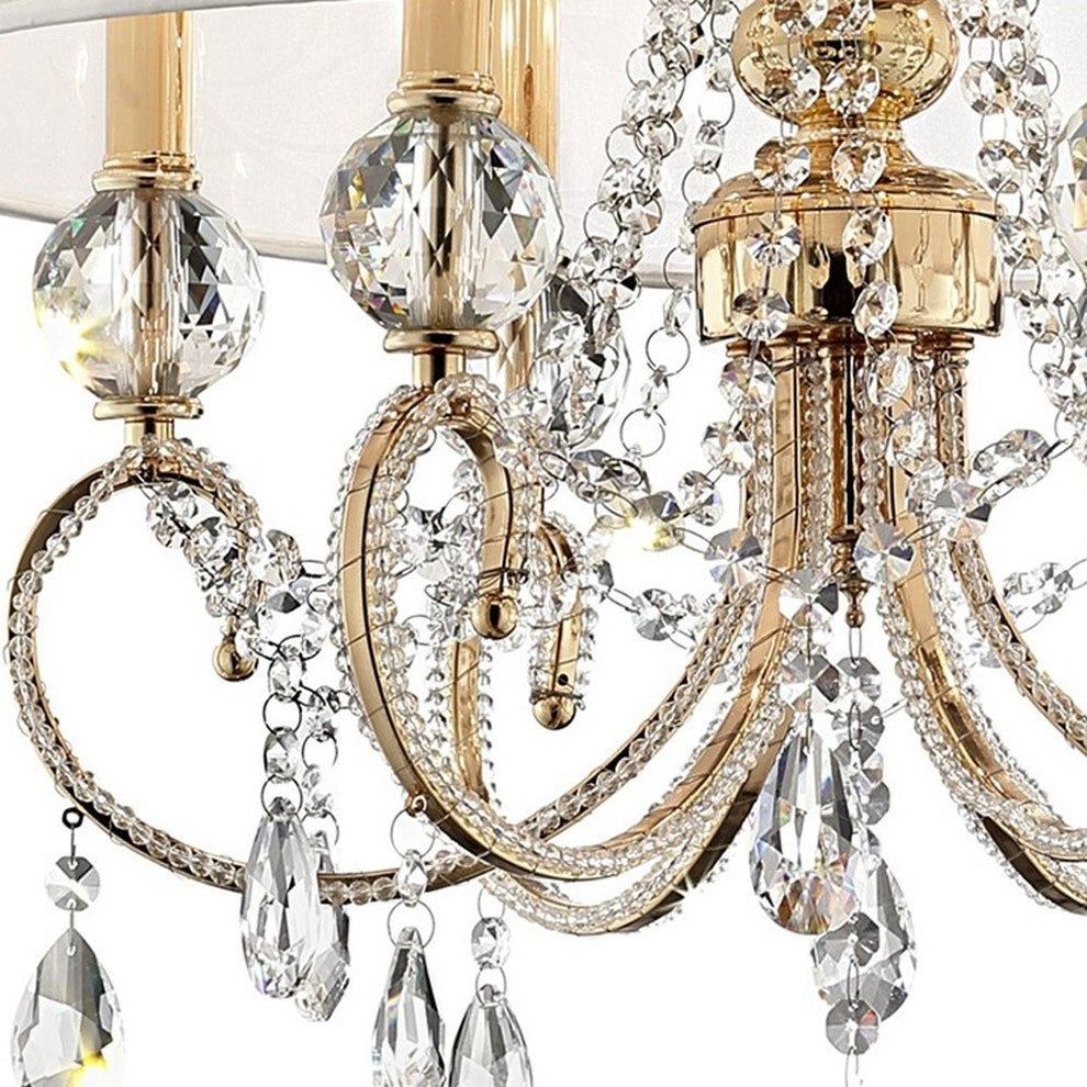 Stunning Brass Gold Finish Ceiling Lamp with Crystal Accents By Homeroots | Ceiling Lamps | Modishstore - 5