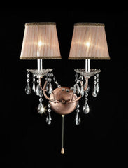 Silver and Pink Faux Crystal Dual Light Hanging Wall Sconce By Homeroots
