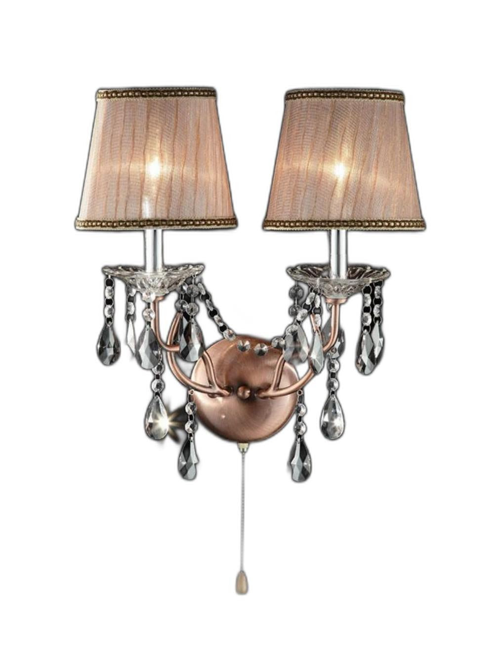 Silver and Pink Faux Crystal Dual Light Hanging Wall Sconce By Homeroots | Sconces | Modishstore - 2