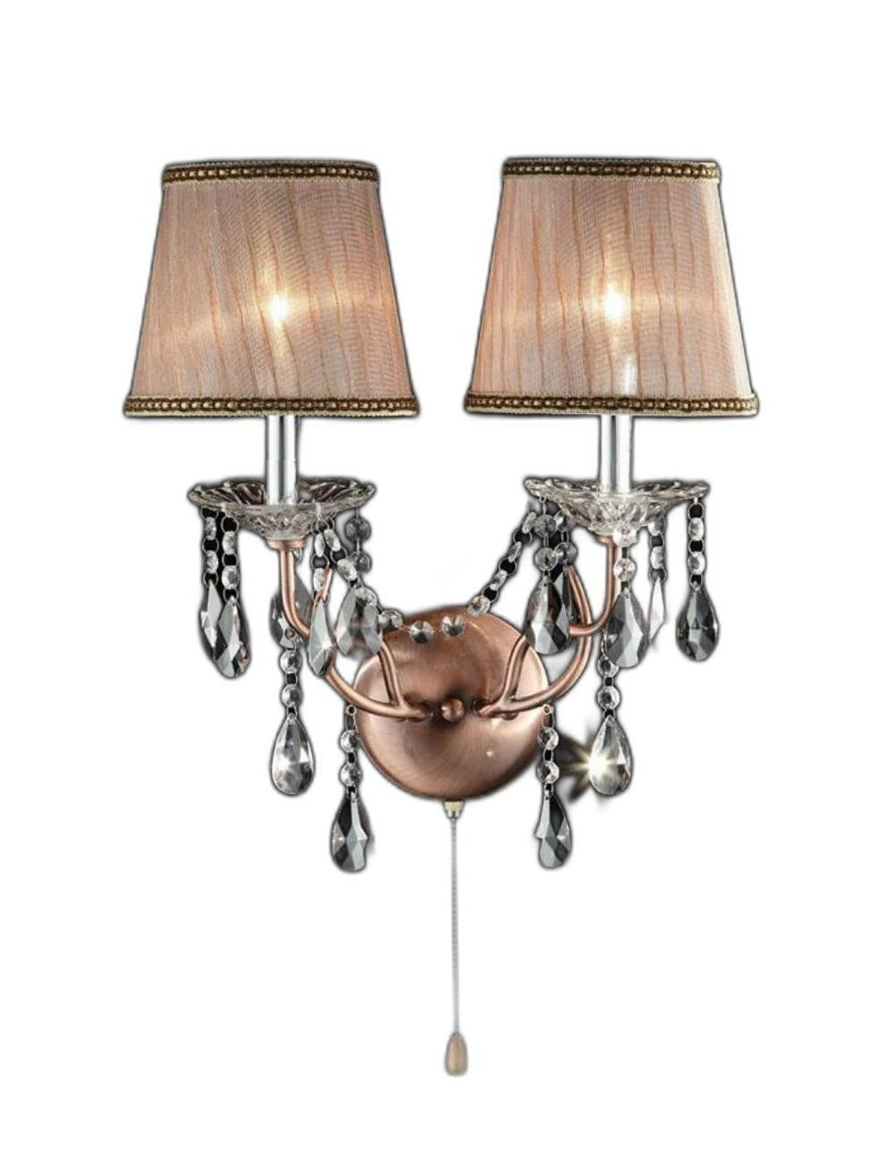 Silver and Pink Faux Crystal Dual Light Hanging Wall Sconce By Homeroots | Sconces | Modishstore - 3