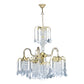 Two Tier Crystal and Gold Hanging Chandelier Light By Homeroots | Chandeliers | Modishstore