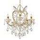 Five Light Glam Gold and Faux Crystal Chandelier By Homeroots | Chandeliers | Modishstore