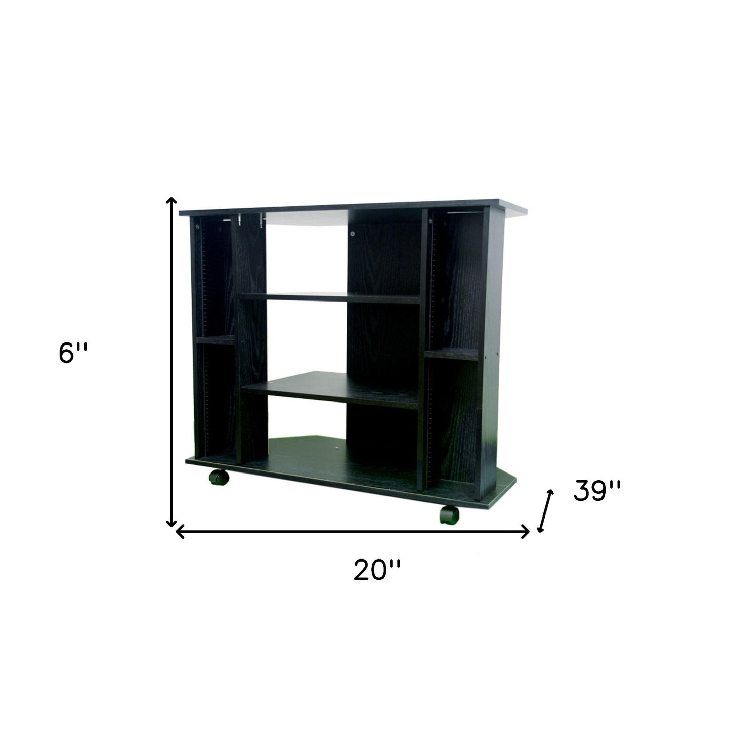 35" Black Open Shelving TV Stand By Homeroots | TV Stands | Modishstore - 5