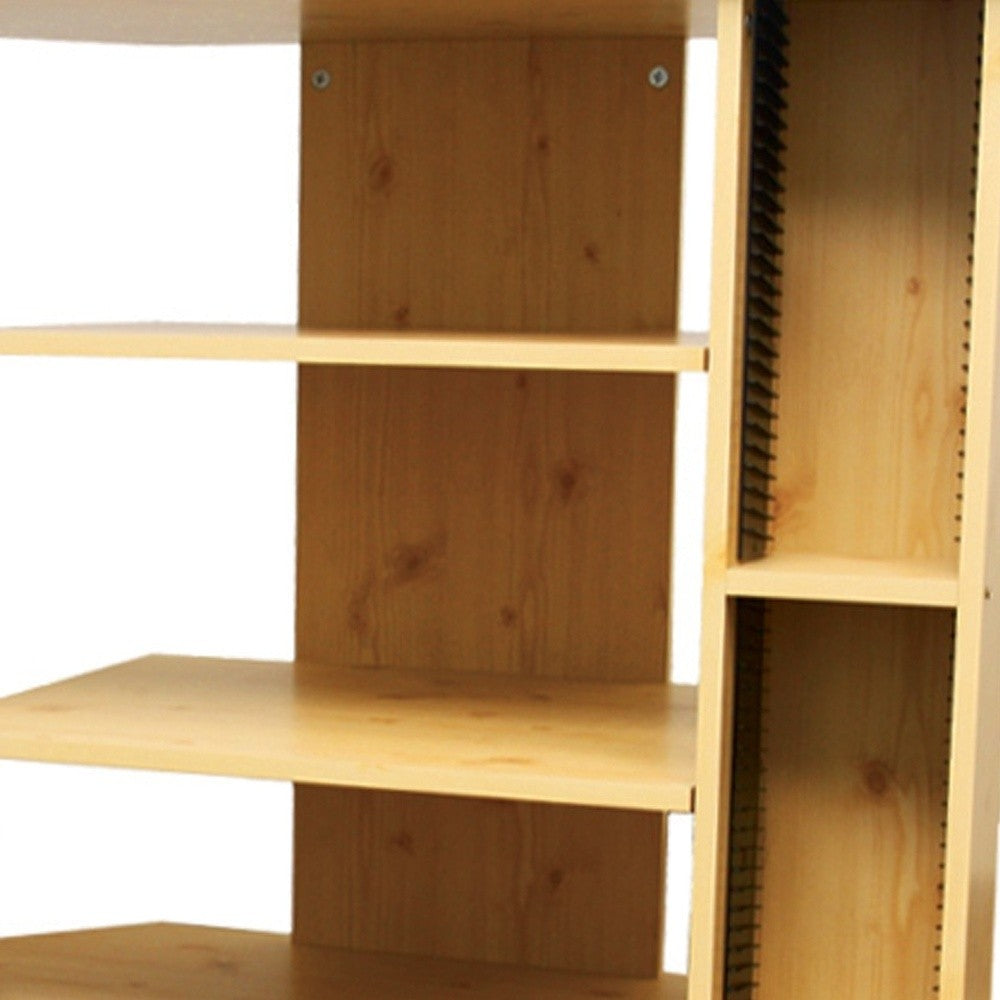 35" Wood Brown Open Shelving TV Stand By Homeroots | TV Stands | Modishstore - 4