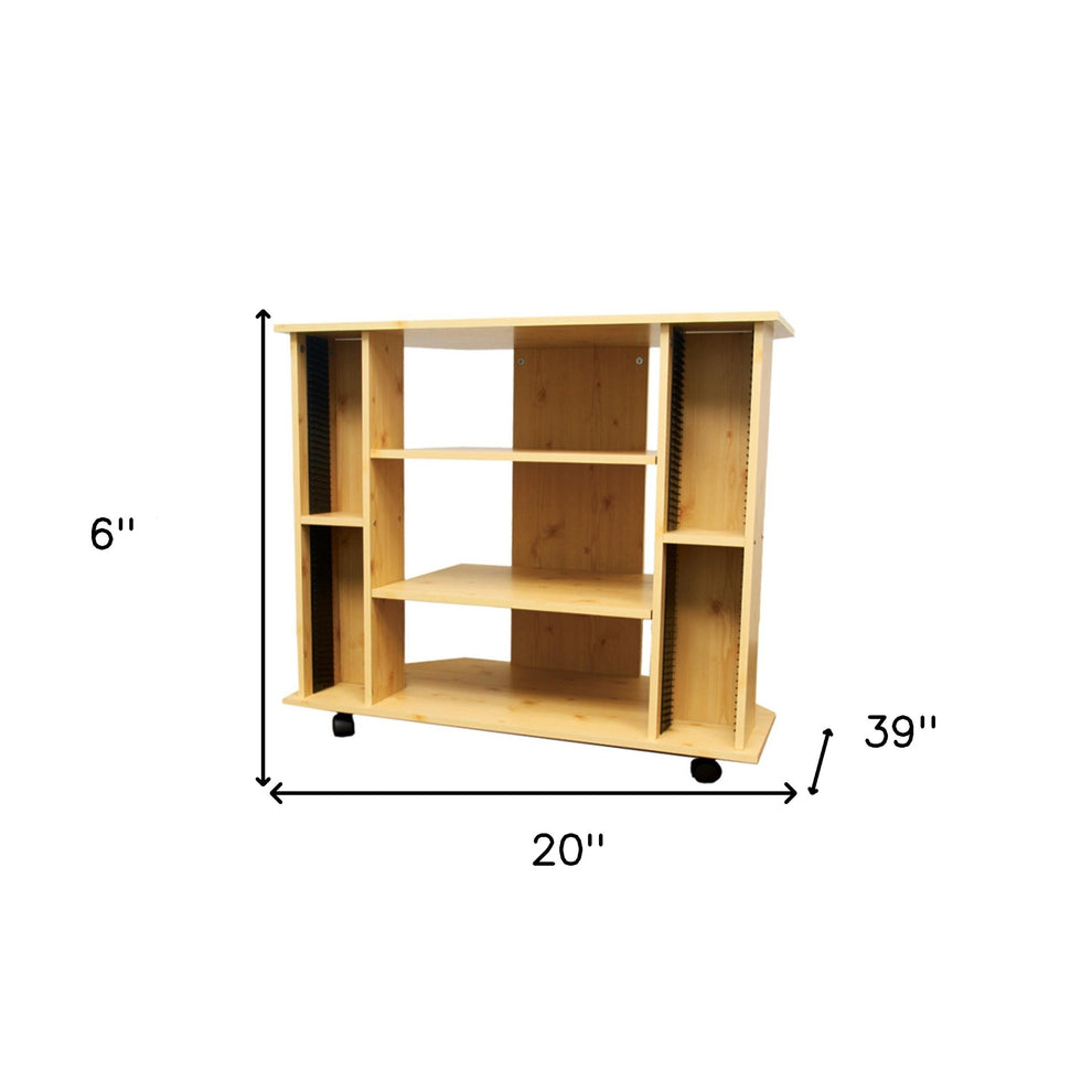 35" Wood Brown Open Shelving TV Stand By Homeroots | TV Stands | Modishstore - 6